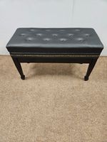 LITTLE & LAMPERT PIANOS DUET MUSIC STORAGE ADJUSTABLE PIANO STOOL BRASS STUDS