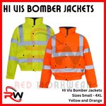 Hi Vis Bomber Jacket Yellow Orange High Visibility Waterproof Work Coat