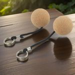 2Pcs 50mm Floating Cork Ball Key Ring Sailing Boat Float Buoyant Rope Kayak
