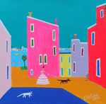 "Under The Blue Venetian Sky" - acrylic painting on canvas by original artist