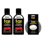 T-Cut Perfect Compound Colour Restorer Wax Scratch Remover x2 & Wax Applicator
