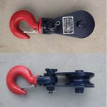 2 Ton Snatch Block with Hook and Safety Catch Heavy Duty Swivel Pulley Lifting