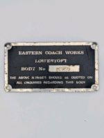 Eastern Coach Works Lowestoft Bus Coach Body No 22966 Vintage Builders Plate