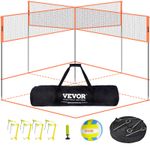 VEVOR 4-Way Volleyball Net Adjustable Volleyball Game Set with Ball Carry Bag