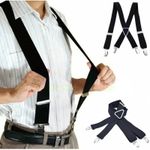 Men Heavy Duty Trousers Braces with 4 Strong Clips X Style Suspenders Belts