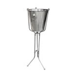 STAINLESS STEEL CHAMPAGNE BUCKET AND FOLDING STAND SET