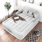 Inflatable High Raised Double King Size Air Bed Mattress with Pump&Pillow Set 