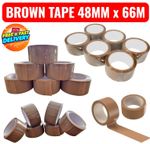 BROWN TAPE BUFF PARCEL CARTON PACKING SEALING TAPE 48MM X 66M ROLLS