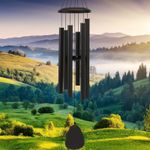32" Wind Chimes Large Deep Tone Chapel Bells 6 Tubes Outdoor Garden Decor Black