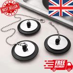 Sink Plug Rubber Bath Drain Cover Universal Tub Stopper With Chain 1Pc