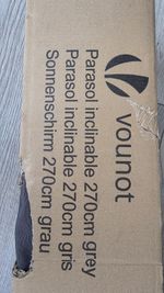 VOUNOT Shanghai 2.7m Garden Parasol Umbrella Wind Up Outdoor Shade Patio 