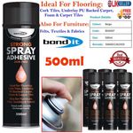 Bond It Aerosol Strong Industrial Spray Adhesive Carpet Tiles Fabrics Glue 500ml