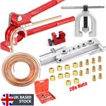 Brake Lines Repair Kit Copper Pipe Flaring Tool Cutter Bender &3/16" Unions Nuts