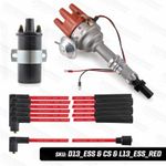 Ford Essex V6 Electronic Distributor with Sports Coil and Red 8mm HT Leads