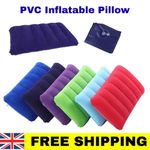 inflatable Pillows Blow Up Travel Cushions Neck Rest Support Camping Flight UK