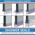 Shower Screen Seal Strip | For 3-12mm Glass | Up to 50mm Gap | Bath Door 800mm