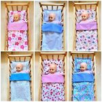 Handmade Dolls Reversible Bedding Quilt & Pillow Set for Dolls Cots,Prams