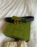 Brand new unused Gucci Black Leather women’s belt 3cm wide and size 80.