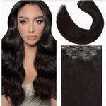 #2 Seamless PU Invisible Clip in Remy Extensions 7pcs 110g 18” Dark Brown