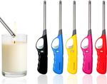 5 x Refillable Lighter Gas Adjustable Flame Windproof Long Reach Candle Lighter