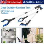 2 X Litter Picker Heavy Duty Rubbish Pick Up Grabber Tool for Elderly Best UK