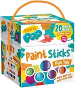 Paint Pop - Paint Sticks For Kids - 20 Pack Assorted Colours & Fun Storage Tub