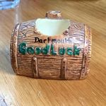 Vintage Manor Ware Souvenir Match Holder - Dartmouth Good Luck - Barrel-shaped