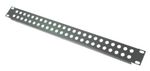 1U Rack Panel 19 inch 48 F type 9.8mm Holes in Black