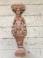 Rare antique a caryatid oak wooden carved figure,architectural corbek...