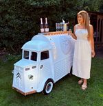 White mini Citroën style mobile prosecco bar cart  events