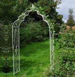 Vintage Metal Garden Rose Arch - Aged Cream