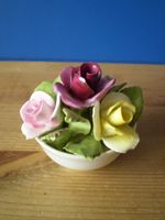VINTAGE COALPORT FINE BONE CHINA ROSES BOWL ORNAMENT
