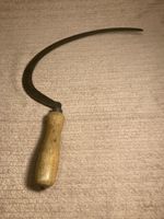 Vintage Thin Bladed Scythe/ Sickle No Makers Marks Found Vgc Sharp With Wood HDL