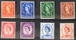GB QEII 1958 Wildings Graphite Line Set of 8 SG587 - SG594 Mint Hinged (G3)