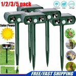 3x Ultrasonic Solar Cat Dog Repellent Fox Pest Scarer Deterrent Repeller Garden