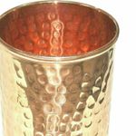 Handcrafted 100% Pure Copper Glass Drinkware Hammered Finish 8 Ounce Ayurveda