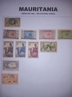 Mauritania Colonial Stamps Page 1906-44 AOF Camel Pictorials Mixed Used