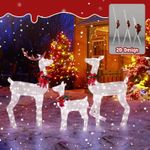 3-Piece Lighted Christmas Reindeer Family Set Outdoor Decorations, Weather Proof
