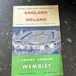 England v Ireland Football Programme Wembley Empire Stadium Wed 18 Nov 1959