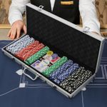 Complete Casino Poker Set 500pc 11.5g Chips + Card Decks Dice Case Texas Hold'em