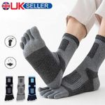 5 Pairs Men Sport Toe Socks Cotton Blend Stripe Five Finger Sock Breathable Soft