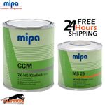 MIPA CCM HS 2K Matt Lacquer Clear Coat 1L & MIPA MS25 2k Hardener 0.5L KIT