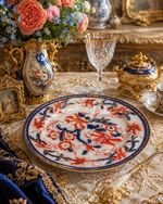 Antique Coalport Imari Porcelain 8" Plate Victorian c.1880 Crown Mark Blue Gold