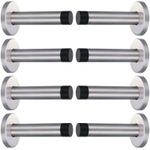 DOOR STOP WALL MOUNTED DOOR STOPPER SATIN STAINLESS STEEL CHROME RUBBER STOPS UK