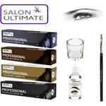 Salon Eyebrow Eyelash Tint Lasting Brow Dye Paint Cream Brown Black Full Kit Set