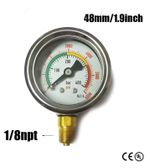 HPA Air Vertical Gauge 1/8npt 46mm For Decanting Hose -Range 400bar/6000psi