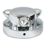 Pike Petrol Fuel Cap Cover Chrome - Diameter 66mm, Universal Fit