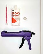 Epoxy Tile Grout + Gun Kit Ivory White Waterproof Mould Resistant Bathroom