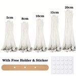 CANDLE WICKS PRE WAXED WITH SUSTAINERS LONG TABBED FOR CANDLE MAKING CRAFT