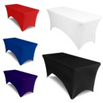 6ft Spandex Table Cover Fitted Stretch Trestle Tablecloth Event Wedding